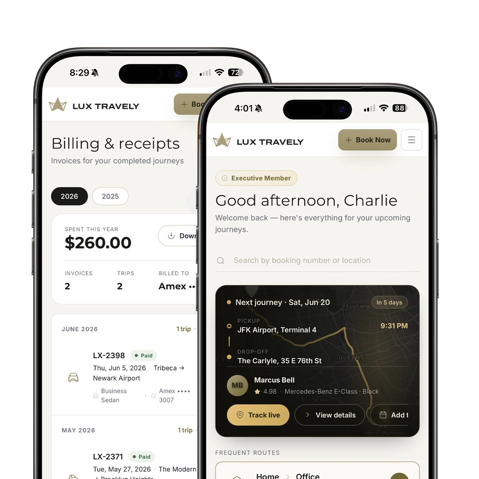 Lux Travely mobile app